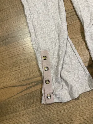 Anthropologie Grey Fold Over Button Leg Lounge Pants: Size Small thumbnail 5