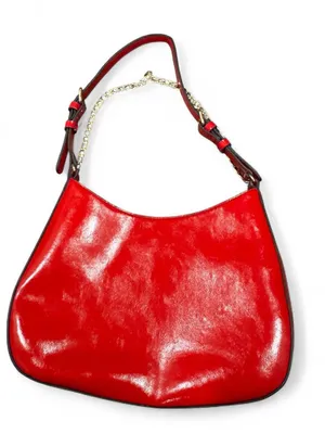 Guess Red Patent Leather Shoulder Bag Gold Chain Y2K Mini Purse Hobo thumbnail 3