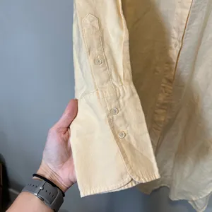 J. Crew Linen Cotton Blend Button Down Beach Shirt Dress Pale Yellow Women's M thumbnail 3