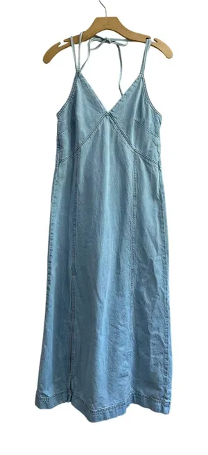 Universal Threads Chambray Denim Maxi Dress Cotton‎ Minimalist XS thumbnail 1