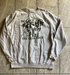 Taylor Swift The Eras Tour Grey Crewneck Sweatshirt XXL Concert Merch Heather thumbnail 1