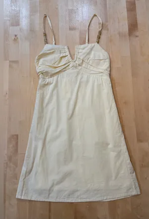 Sim & Sam Butter Yellow V-Neck Empire Mini Dress thumbnail 1