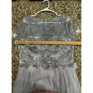 Xscape Dress 5031X Size 12 Midi Dress Blue Embellished Mother Of The Bride thumbnail 5