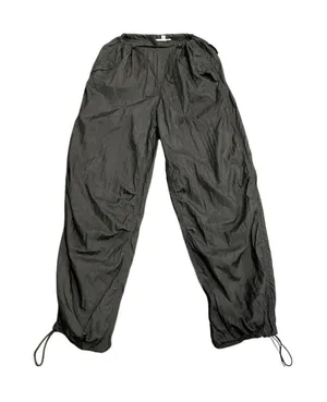 Steve Madden Larsen Parachute Lightweight Pants SZ S Crinkled Utility Baggy thumbnail 1