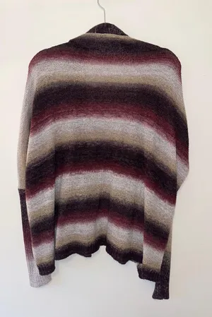 Eyeshadow Dark Purple Striped Cardigan thumbnail 2