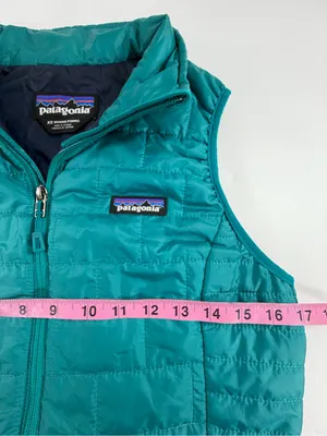 Patagonia Quilted Insulated Full Zip Puffer‎ Vest Teal Blue Gorpcore Womens M thumbnail 4