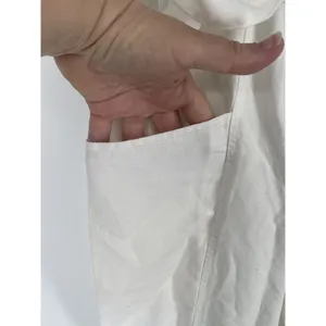 Anthropologie Pilcro Tucked-Knee Tapered Trousers Linen Size 29 White‎ thumbnail 4