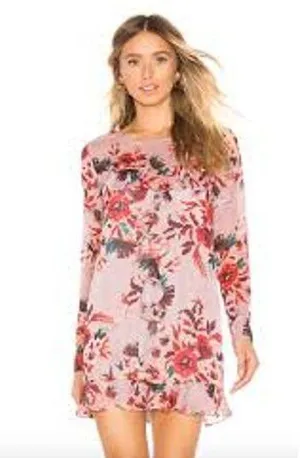 LOVERS + FRIENDS Bella Floral Ruffle Mini Dress Size XS FEMININE BABYDOLL BOHO thumbnail 1