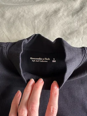 Abercrombie Sleeveless Ribbed Mock Neck Crop Top thumbnail 2
