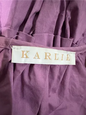 Karlie Purple Poplin Cinch‑Waist Dress – Size Medium thumbnail 13