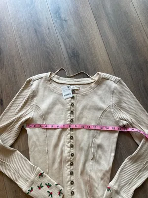 Free People Daria Cuff Cardi- Size Large thumbnail 6