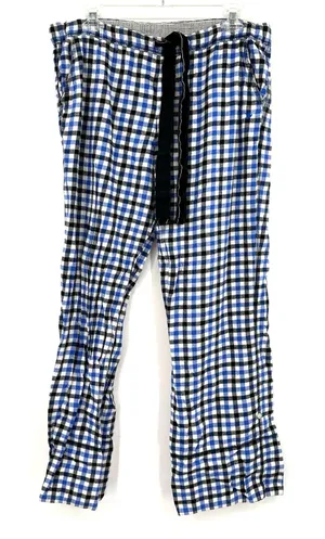 Aerie Size Medium Pajama Pants Blue Black Plaid Drawstring‎ Waist Sleepwear Pjs thumbnail 1