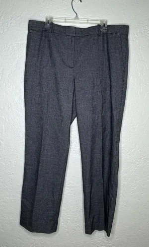Ann Taylor Pants 16 Gray Black Houndstooth Women's Straight Leg Career Classic‎ thumbnail 1