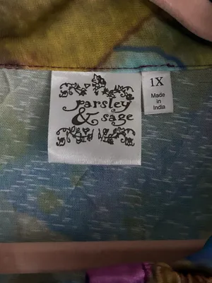 Parsley & Sage Abstract Watercolor Tunic Blouse Art to Wear Size 1X thumbnail 2