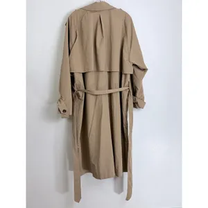Abercrombie & Fitch Tan Trench Coat Water Resistant Belted XL thumbnail 7