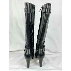 Cole Haan 'Air Cara' Boots High Heel Leather Tall Knee High Black Boot Sz 8.5 thumbnail 12