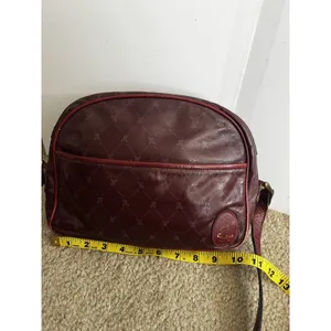 Italian Red Leather Shoulder Bag Logo Quiet Luxury Classic Business Professional thumbnail 7
