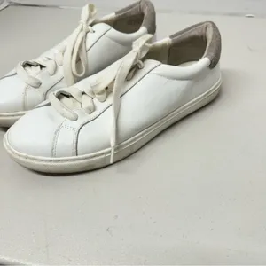 Sam Edelman White Leather Lace Up Sneakers Womens 8.5 Comfort Shoes Classic thumbnail 6