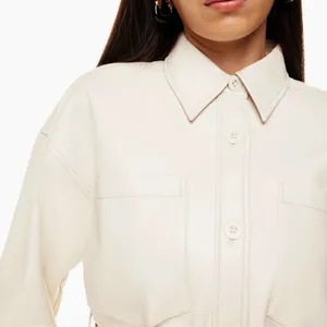 Aritzia Babaton Ava Jacket Vegan Leather Matte Pearl Belted Coat Size XS thumbnail 8