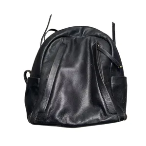 Lodis Backpack Women Medium Black Good Leather Zippered Minimalist Bag‎ thumbnail 2