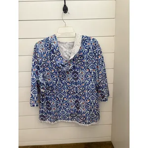 Onque Casual Women's Multicolor Geometric Zip-Up Jacket Lace‎ Detail Size L thumbnail 4