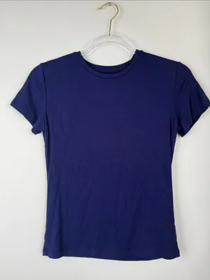 Abardsion Navy Blue Short Sleeve Crew Neck Slim Fit Fitted T-shirt Size Medium thumbnail 4