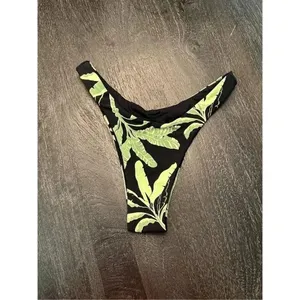 Revolve Seafolly‎ Palm Paradise High Cut Rio Swim Bikini Bottom in Black Sz S thumbnail 4