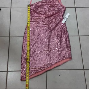 Aqua Womens Pink Sequined Mini‎ One Shoulder Formal Cocktail/ Party Dress S thumbnail 9