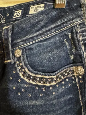 Miss Me JE5453B7R Bootcut Rhinestone Sequin Pocket Jeans thumbnail 6