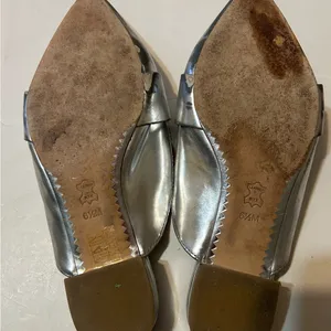 Tory Burch Pointed Toe Slip On Sandal Metallic Silver Womens 6.5 thumbnail 5