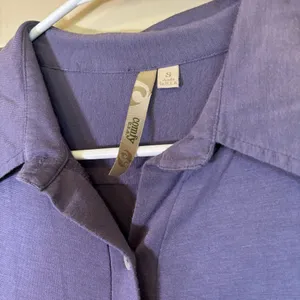 Comfy USA Shirt Dress Womens Small Purple Long‎ Sleeve Button Front Modal Blend thumbnail 5