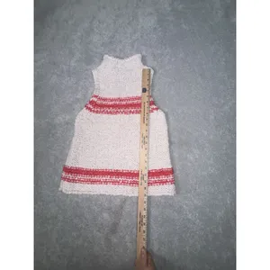Anthropologie Pilcro mock-neck keyhole sweater tank off-white red striped Small‎ thumbnail 8