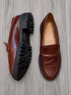Madewell Bradley Lugsole Loafers Leather Penny Chunky Brown Cherry Wood 9.5 thumbnail 2
