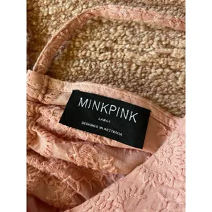 MINKPINK Pink Embroidered Mini Dress Women’s S/M Spaghetti Straps Ruffle Hem thumbnail 5