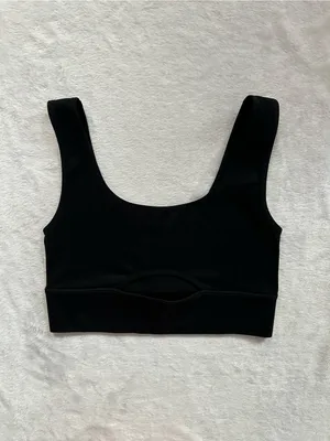 Better Be Ribbed Cut Out Sports Bra Black Size M/L Sporty Activewear Athletic thumbnail 7