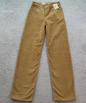 Levis 94 Baggy Corduroy Pants Women's 24x31 Mid Rise Camel Brown Wide Leg NWT thumbnail 1