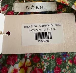 Doen Emilia Dress in Green Valley Floral. NWT sz XS thumbnail 5