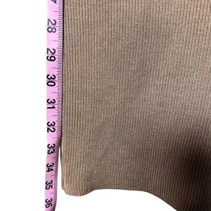 Mable Long Sleeve Mini Sweater Dress Womens M Brown Ribbed Knit Sweetheart Neck thumbnail 7
