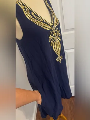 Lilly Pulitzer Owen Trapeze Swing Dress Gold Embellishment Resort Preppy Small thumbnail 5