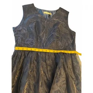 STYLEWE HZY Navy Blue Organza with Emroidered Floral Detail Dress thumbnail 6