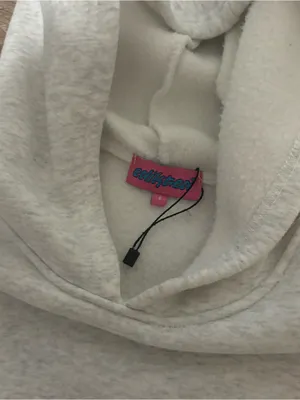 Edikted Light Gray Hoodie with Pink Bow Accent thumbnail 2