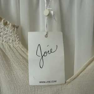 Joie Silk Boho Flowy Beachy Relaxed Peasant Smocked V-Neck Blouse L Ivory thumbnail 7