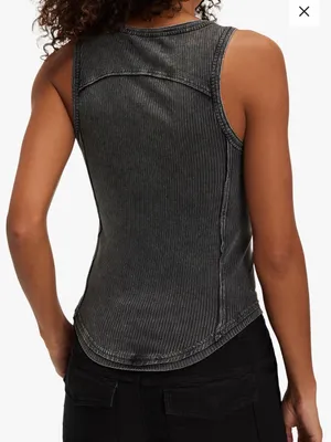 We The Free NWT Jamie Tank Washed Black Ribbed Buckle Straps thumbnail 2