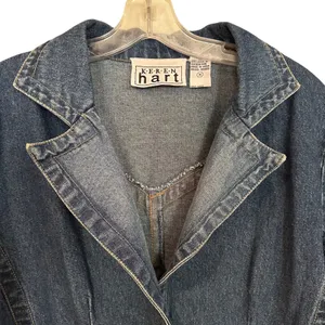 Keren Hart‎ Denim Blazer Lace Jacket Women's Medium Y2K Vintage 80s Cottagecore thumbnail 5