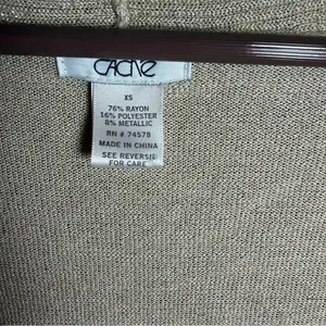 Y2K Cache Women's Beige Shimmer Cardigan Sweater XS thumbnail 6