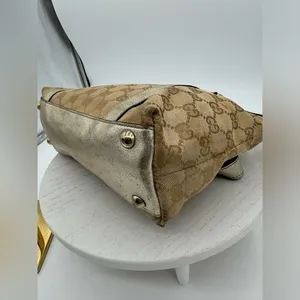 GUCCI Silver Trim Canvas Tote Bag thumbnail 8