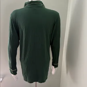Lake Pajamas Green Long Sleeve Top with Yellow Piping small thumbnail 5