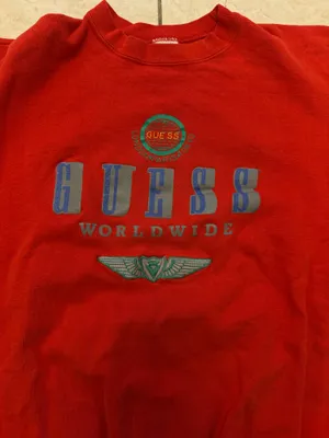 GUESS vintage red crewneck sweatshirt thumbnail 4