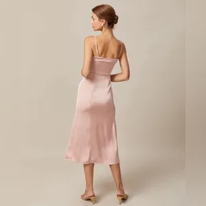 RIHOAS The Pink Bodycon Satin Cami Midi Dress 77 thumbnail 4