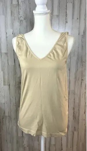 J. Crew Mercantile Women's Beige V-Neck Sleeveless‎ Tank Top Size Large thumbnail 1